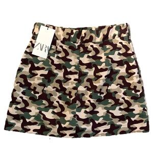 Zara  Mini Skort Small NEW Camouflage